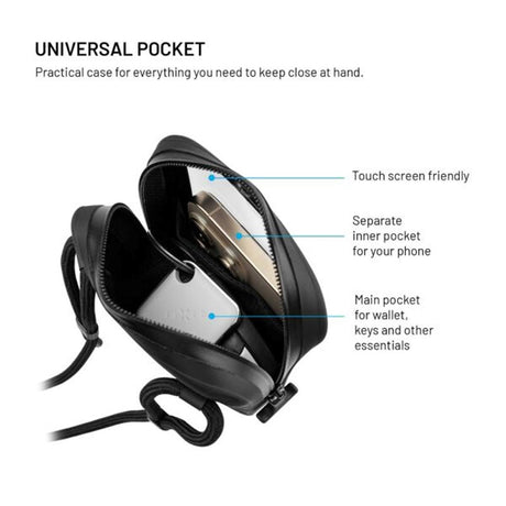 Fast Vanntett Etui for Mobil (Maks. Mål: 95 x 186 mm) - Svart / Gjennomsiktig