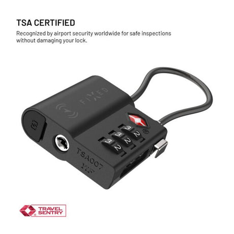 Fixed GPS & Bluetooth-Sporing - TSA-Godkjent Hengelås - Apple Find My Kompatibel - Svart