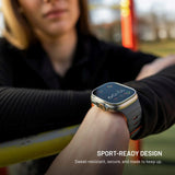 Apple Watch (42/44/SE/45/46/49 mm) Fixed Magnetisk Silikonrem – Grå / Oransje