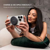 Fast MagPad 15W Trådløs Lader – MagSafe / Qi2 Kompatibel – Grå