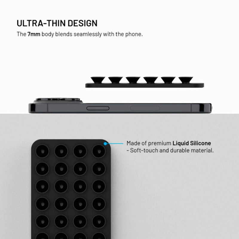Fixed MagMate Mobilholder - Silikon Sugekopp - MagSafe Kompatibel - Svart