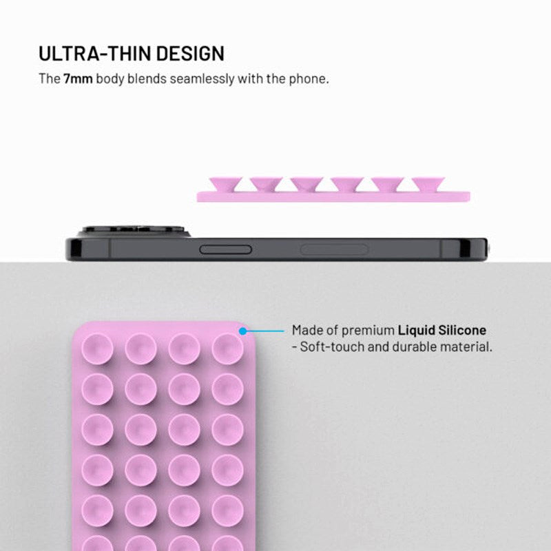 Fixed MagMate Mobilholder - Silikon Sugekopp - MagSafe Kompatibel - Rosa