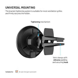 Fixed Mobiltelefonholder til Bil med 15W Trådløs Lading - Ventilasjonsgitter - Svart