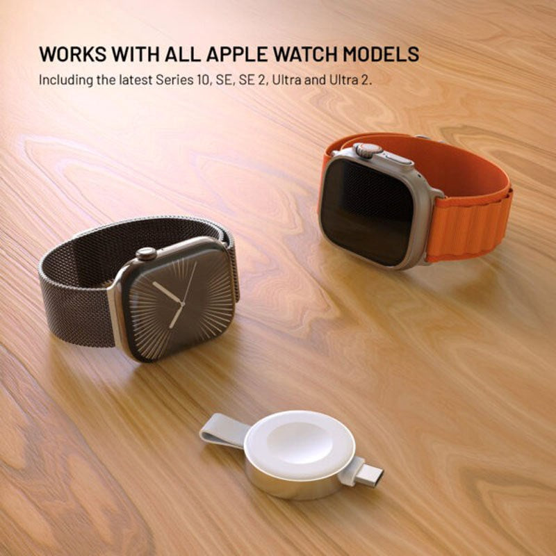 Fixed 5W Apple Watch Trådløs Lader med USB-C – Hvit