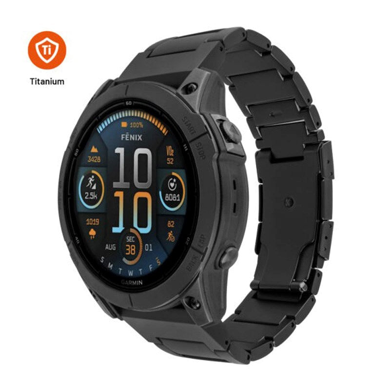 Fixed Universal Garmin 22mm QuickFit Titanium Rem- Svart