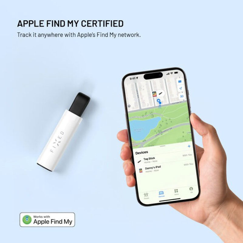 Fixed Sporingsenhet med USB-C-Lading – Apple Find My Kompatibel – Hvit