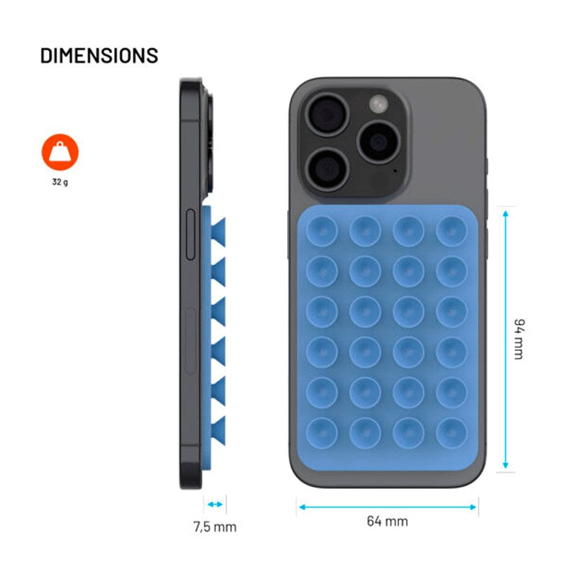 Fixed MagMate Mobilholder - Silikon Sugekopp - MagSafe Kompatibel - Blå