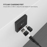 Fixed 240W Datablokker 2-i-1 USB-A & USB-C - Svart