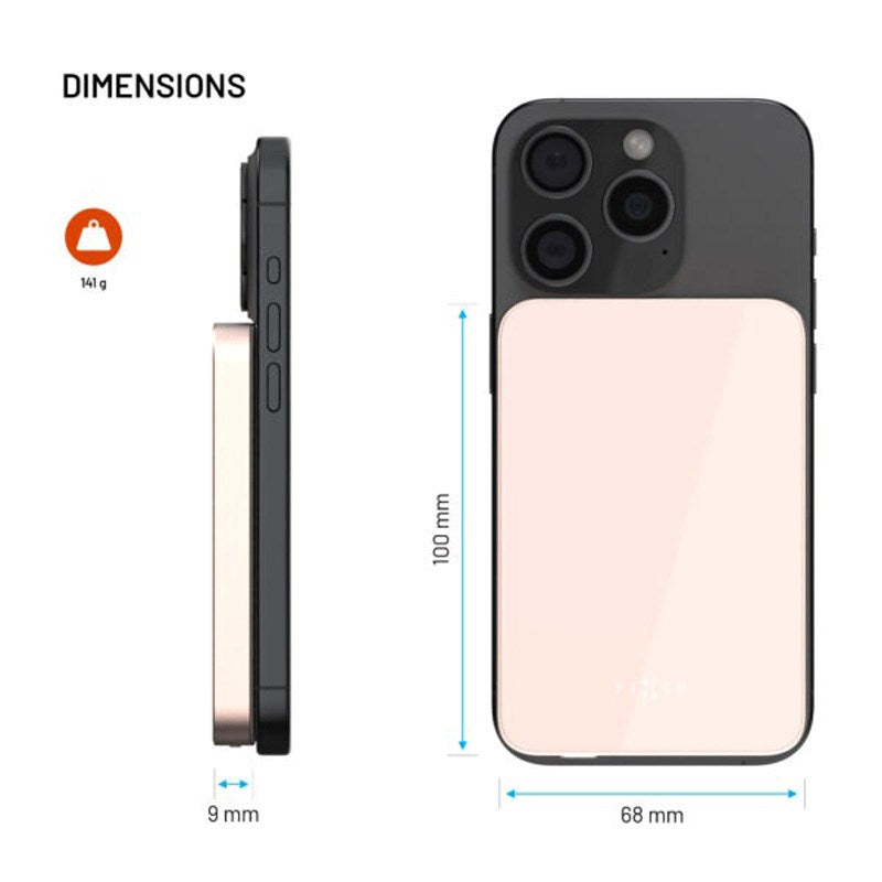 Fast MagZen Qi2 Trådløs Powerbank 5 000 mAh - Rosa