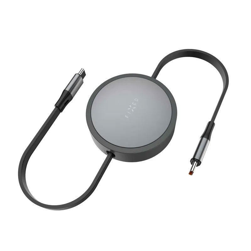 Fixed Uttrekkbar 100W USB-C til USB-C-Kabel - 1m - Svart