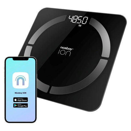 Niceboy ION Smart Scale - Bluetooth / Wifi Kroppsanalyse Badevekt - Svart