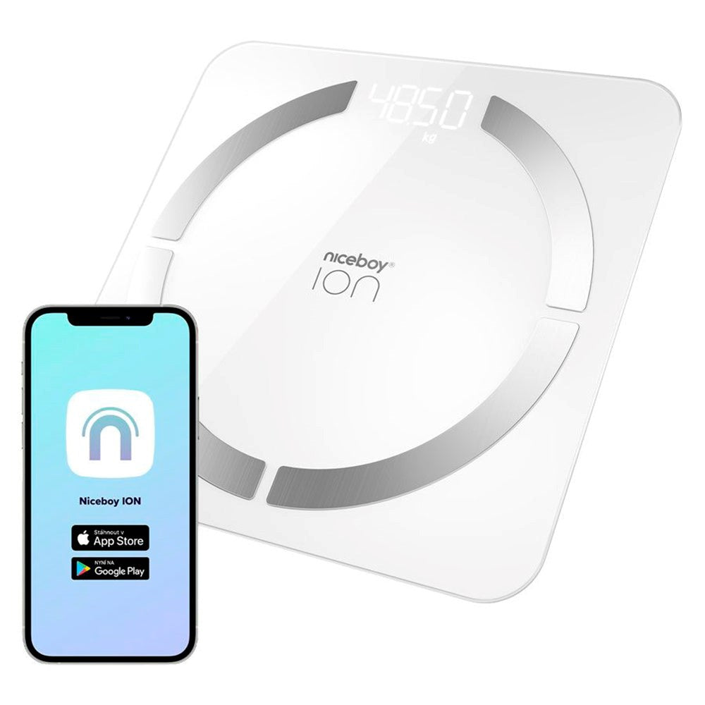 Niceboy ION Smart Scale - Bluetooth / Wifi Kroppsanalyse Badevekt - Hvit