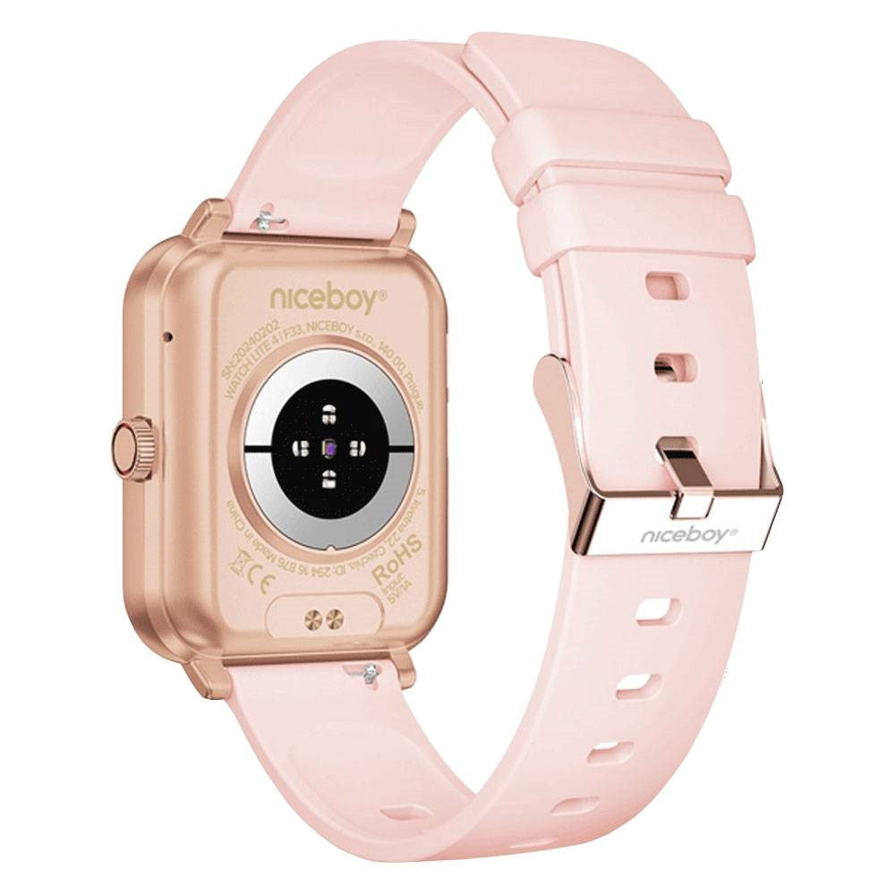 Niceboy WATCH Lite 4 - Smartklokke med Helsesporing & Samtalefunksjon - Rose Gold
