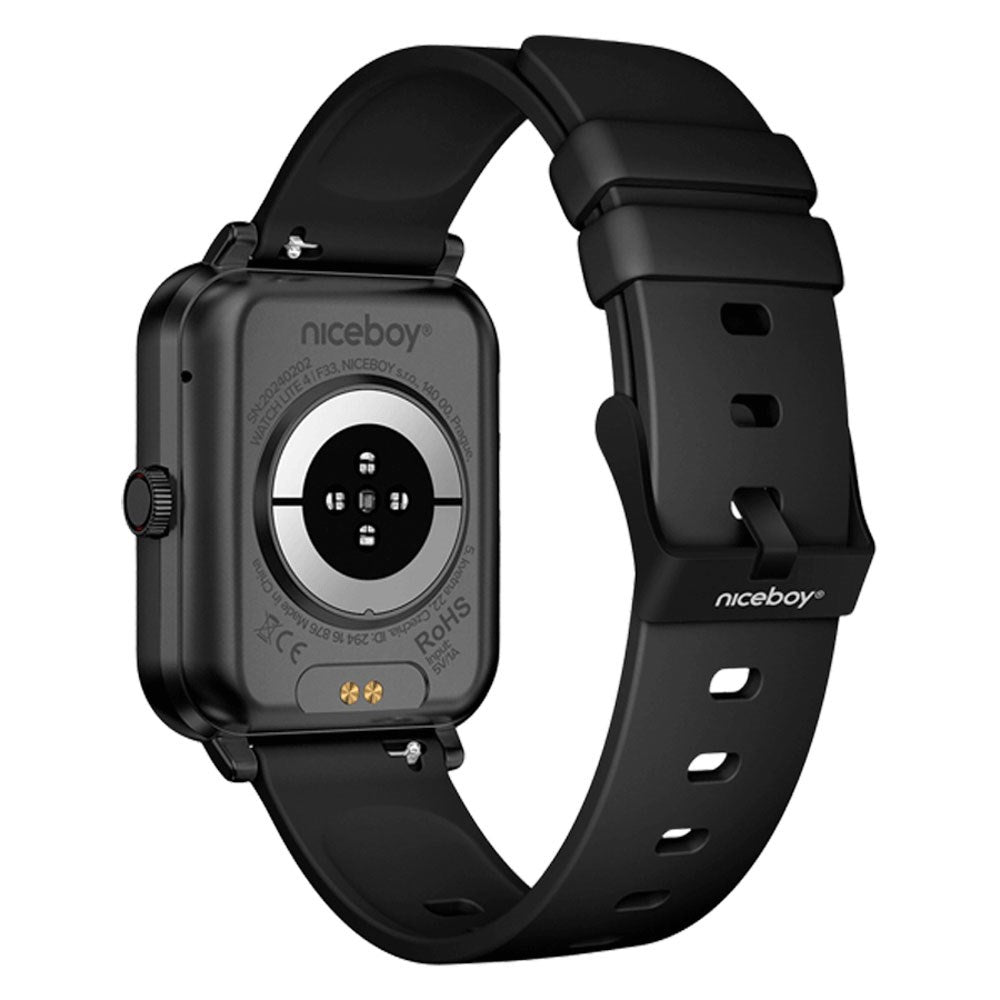 Niceboy WATCH Lite 4 - Smartklokke med Helsesporing & Samtalefunksjon - Black