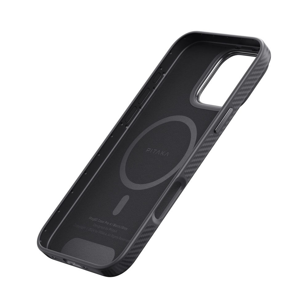 iPhone 16 Pro PITAKA Military Grade Protective Deksel - MagSafe Kompatibel - Black / Grey