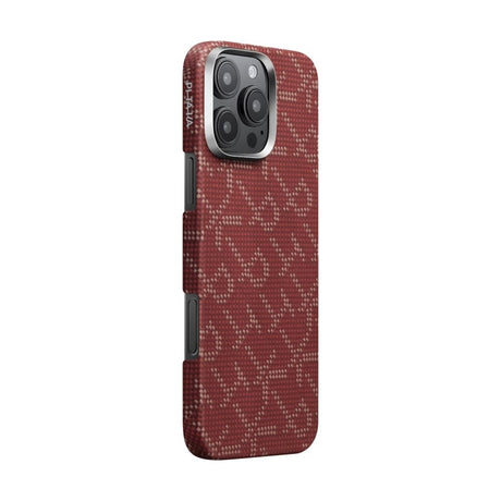 iPhone 16 Pro Max PITAKA Tactile Woven Deksel - MagSafe Kompatibel - Red / Gold