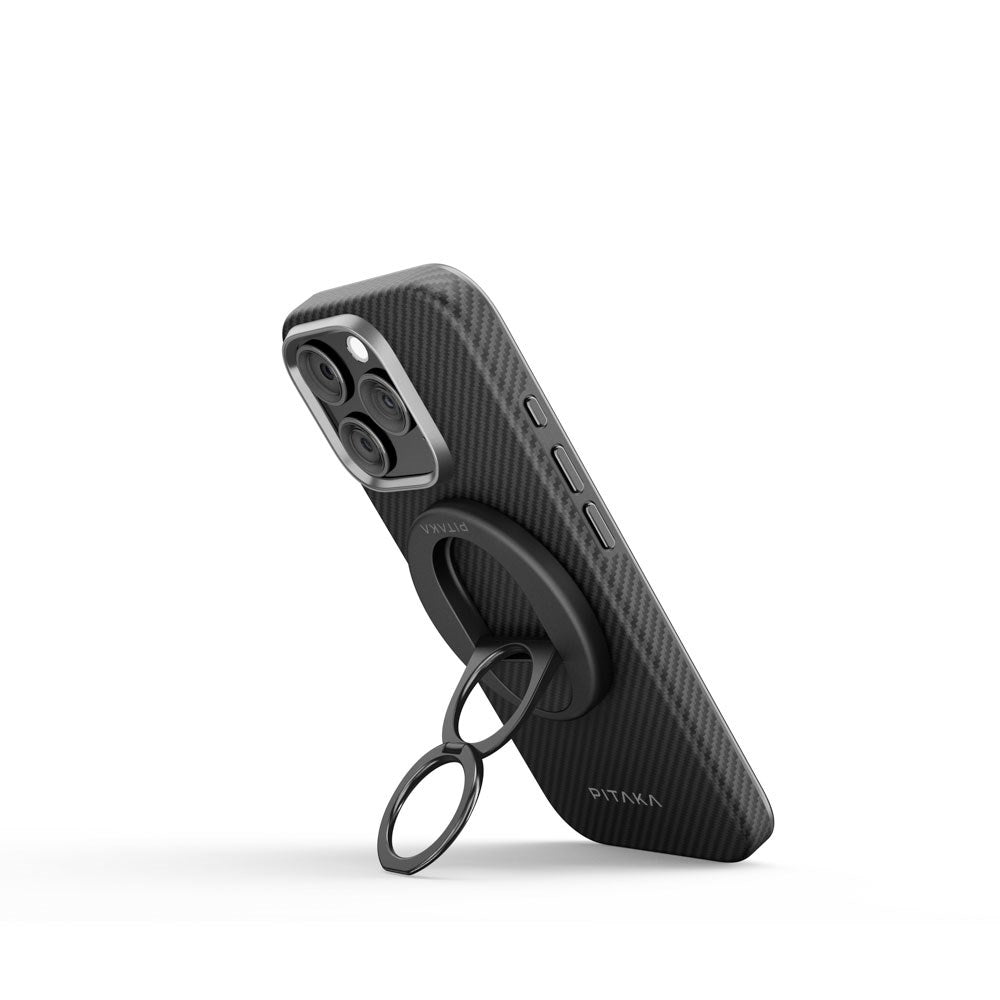 PITAKA MagEZ Grip 3 Ring Holder til Mobil - MagSafe Kompatibel - Black / Grey