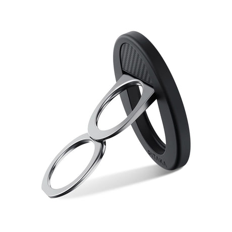 PITAKA MagEZ Grip 3 Ring Holder til Mobil - MagSafe Kompatibel - Black / Grey