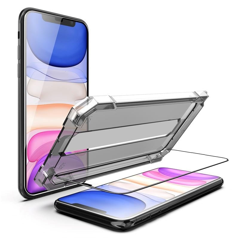 iPhone 11 / XR Mobile Origin Skjermbeskyttelsesglass m. Applikator - Gjennomsiktig / Svart Kant