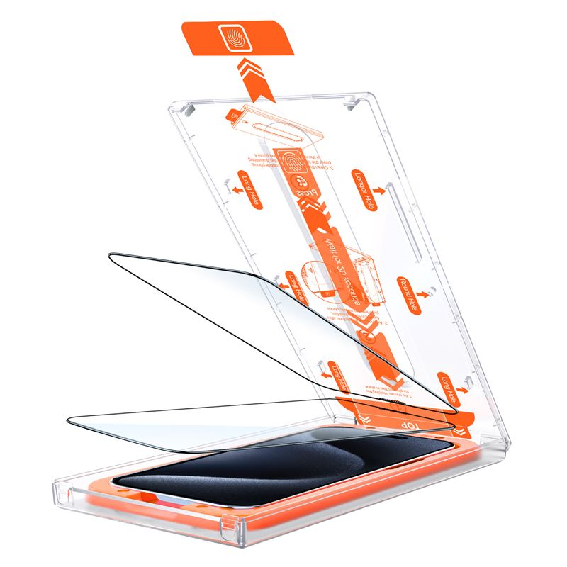 iPhone 15 Plus Mobile Origin Orange Screen Guard Beskyttelsesglass - 2 stk. - Gjennomsiktig