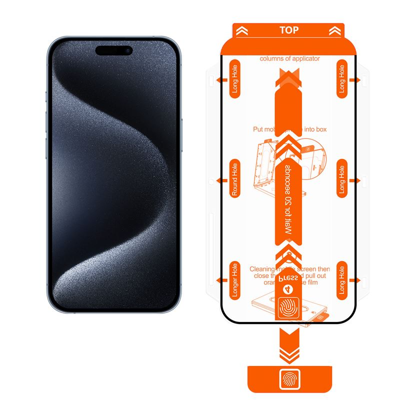 iPhone 15 Plus Mobile Origin Orange Screen Guard Beskyttelsesglass - 2 stk. - Gjennomsiktig