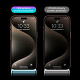 iPhone 15 Pro Mobile Origin Beskyttelsesglass med. Privacy Function - Case Friendly - 2 Pack - Svart Kant