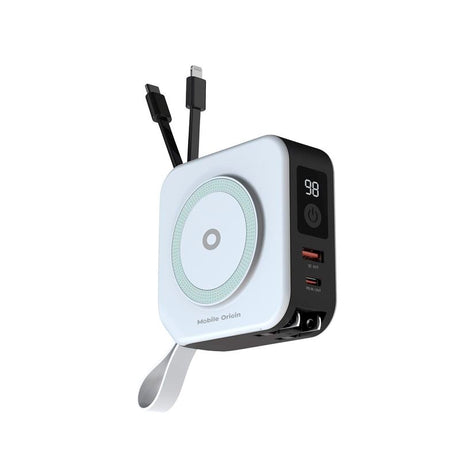 Mobile Origin Reise Lader m. Powerbank 10.000 mAh - MagSafe Kompatibel - Hvit