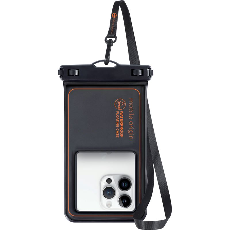 Mobile Origin Waterproof Floating Case 6.8" - Svart/Oransje