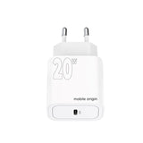 Mobile Origin PD (Power Delivery) 20W Vegglader med USB-C - Hvit