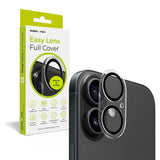 iPhone 16 / 16 Plus Mobile Origin Herdet Glass Kameralinsebeskyttelse - Gjennomsiktig / Svart Kant