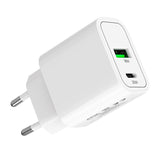 Mobile Origin MO12 20W Vegglader m. 1x USB-A & 1x USB-C - Hvit