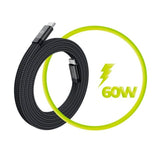 Mobile Origin Flatt Magnetisk USB-C til USB-C Kabel - 1m - Svart