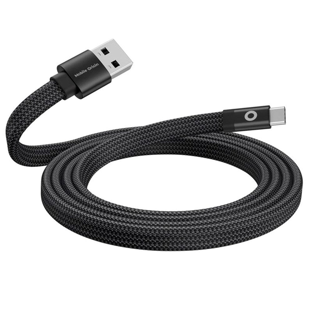 Mobile Origin Flatt Magnetisk USB-A til USB-C Kabel - 1m - Svart