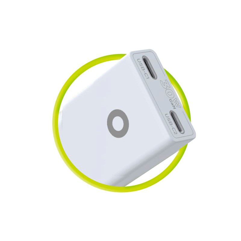 Mobile Origin MO18 30W Slim Vegglader m. 2x USB-C - Hvit