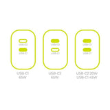 Mobile Origin GaN 65W Vegglader med 2 x USB-C - Hvit
