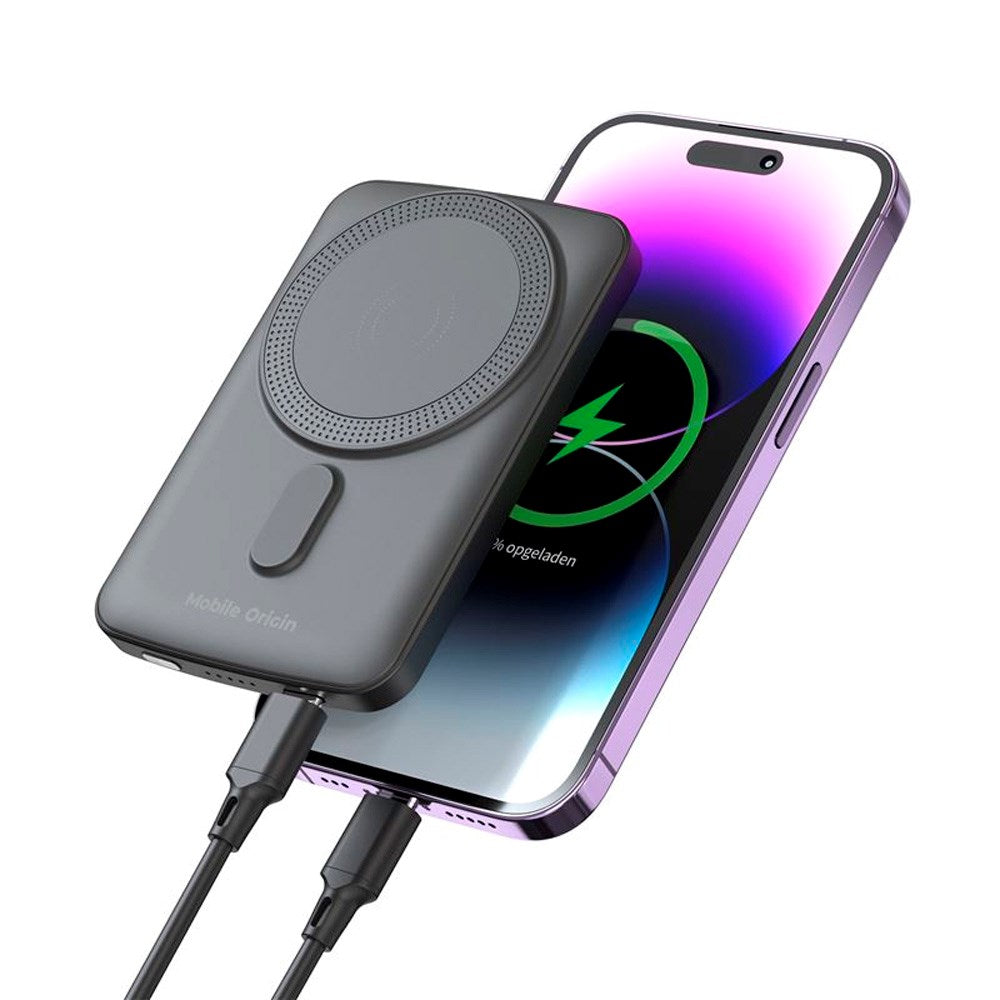 Mobile Origin 20W Powerbank 5000 mAh med LED-Skjerm - USB-C-Kontakt - Grå