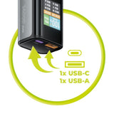 Mobile Origin 100W PowerBank m. Display - 14.000 mAh - Grå