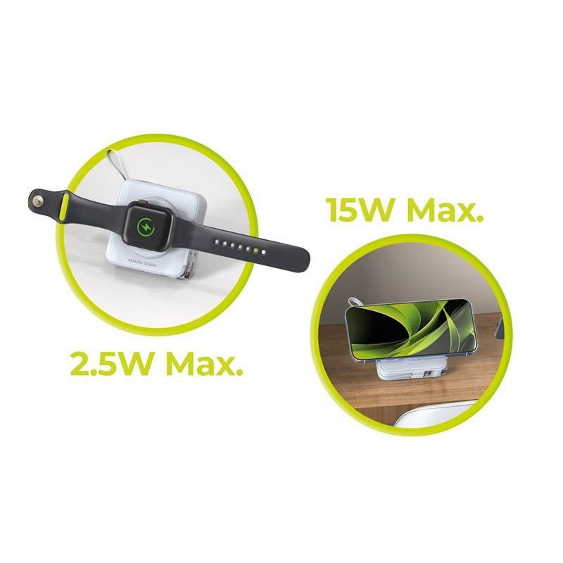 Mobile Origin PowerBank Reiselader 10.000 mAh – MagSafe Kompatibel – Hvit