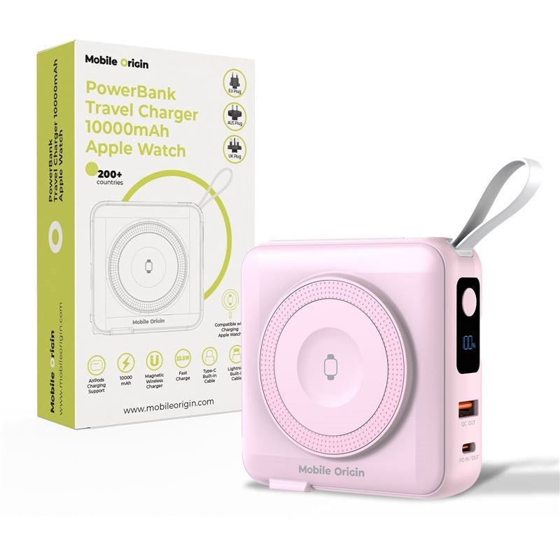 Mobile Origin PowerBank Reiselader 10.000 mAh – MagSafe Kompatibel – Rosa
