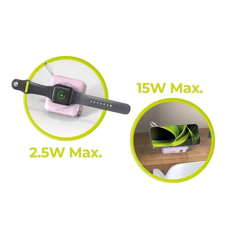 Mobile Origin PowerBank Reiselader 10.000 mAh – MagSafe Kompatibel – Rosa