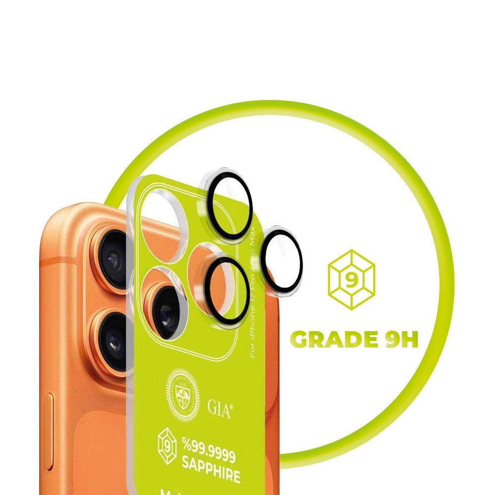 Mobile Origin iPhone 17 Pro / 17 Pro Max Sapphire Herdet Glass Kamerabeskyttelse - Gjennomsiktig