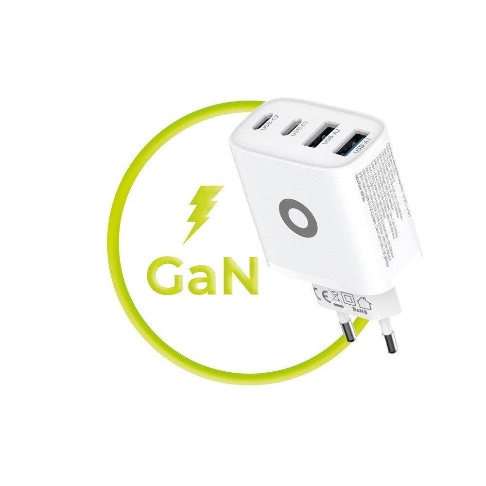 Mobile Origin GaN 40W Vegglader m. 2 x USB-A & 2 x USB-C - Hvit
