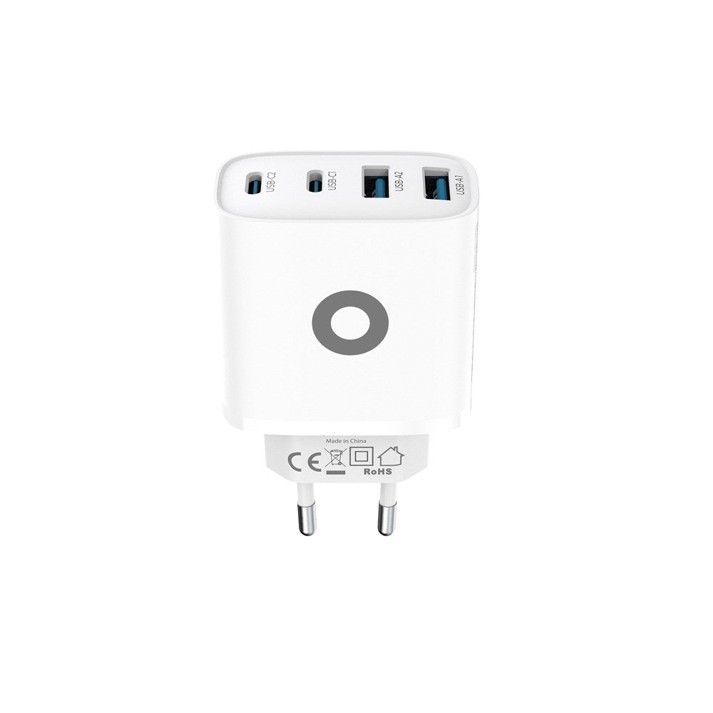 Mobile Origin GaN 40W Vegglader m. 2 x USB-A & 2 x USB-C - Hvit