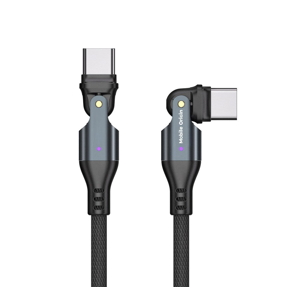 Mobile Origin 240W Roterende USB-C til USB-C Kabel - 1m - Svart