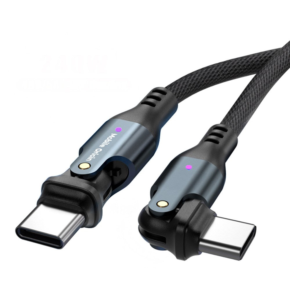 Mobile Origin 240W Roterende USB-C til USB-C Kabel - 1m - Svart