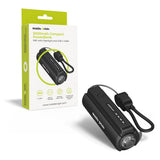 Mobile Origin 5000 mAh PowerBank m. Lommelykt & USB-C Kabel - Svart