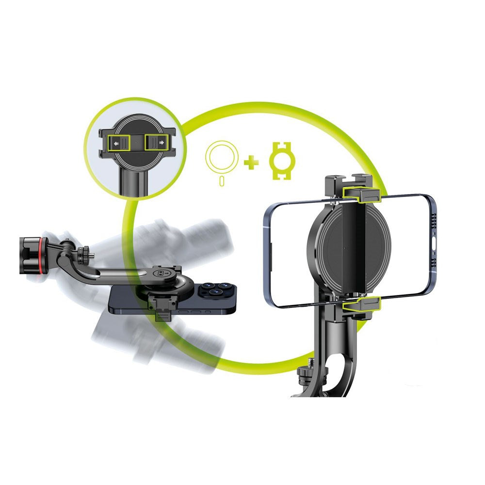 Mobile Origin 2-i-1 Magnetisk Tripod Selfie Stang – MagSafe Kompatibel – Svart