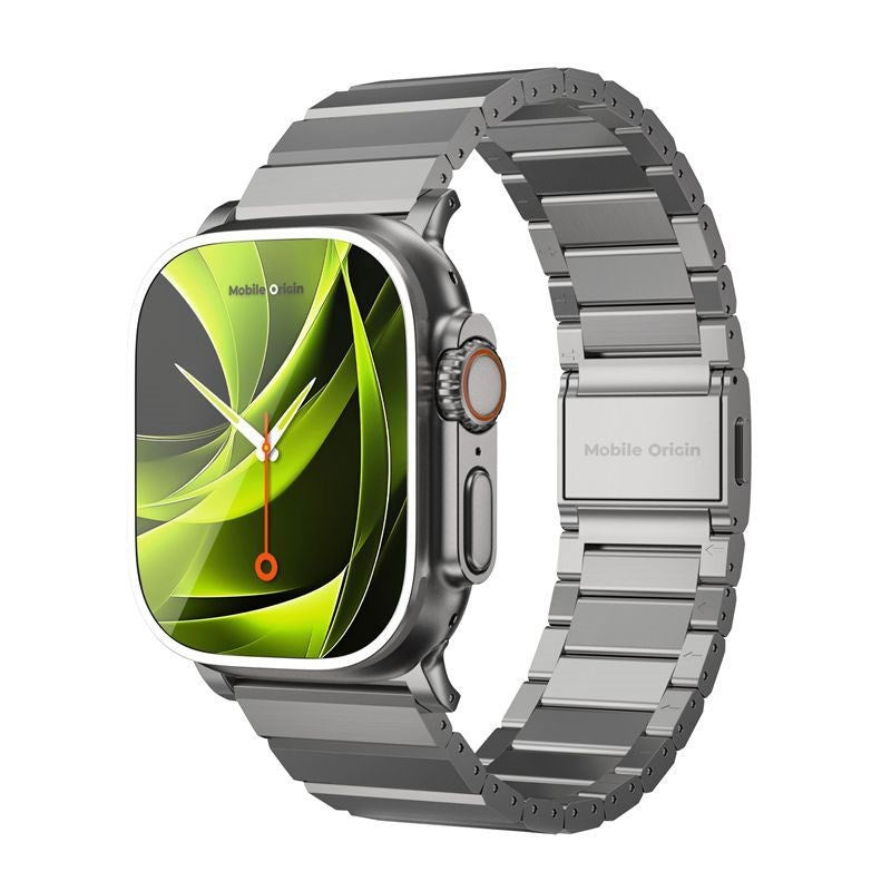 Apple Watch (42/44/SE/45/46/49 mm) Mobile Origin Titanrem – Sølv