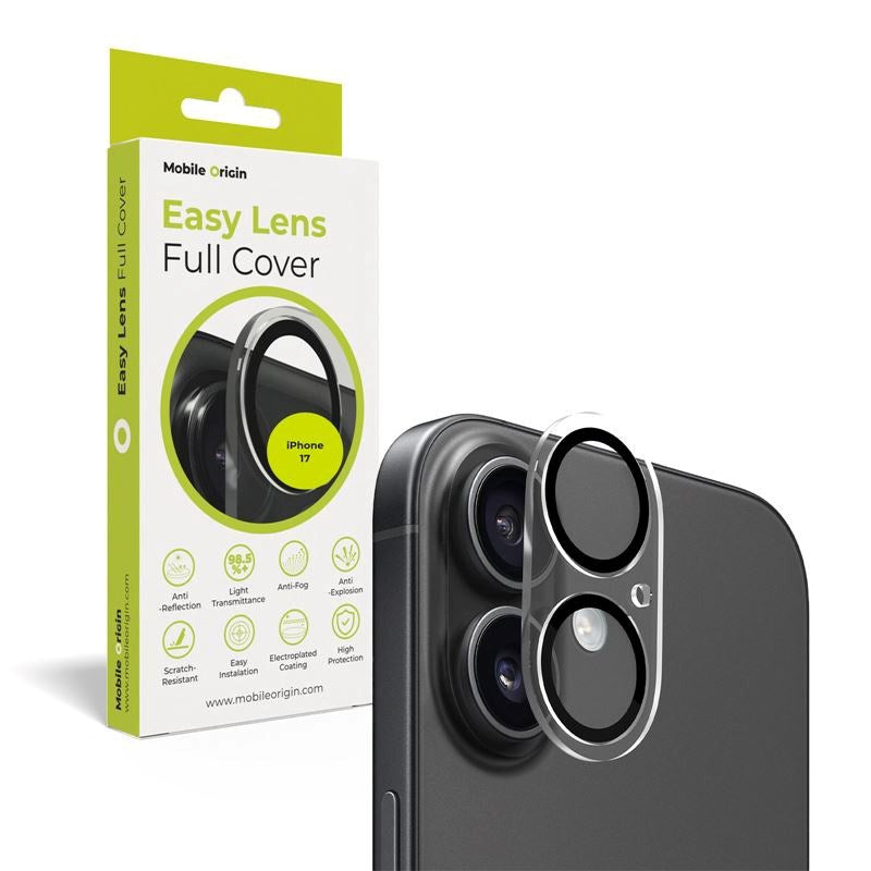iPhone 17 Mobile Origin Herdet Glass Kameralinsebeskyttelse - Gjennomsiktig / Svart Kant