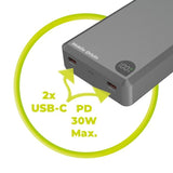 Mobile Origin 30W 20 000 mAh Powerbank med USB-C & Trådløs Lading – MagSafe Kompatibel – Grå